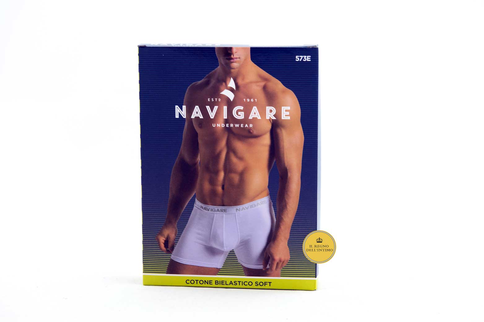 573//E 3 BOXER UOMO ELASTICO ESTERNO COTONE BIELASTICO NAVIGARE ART